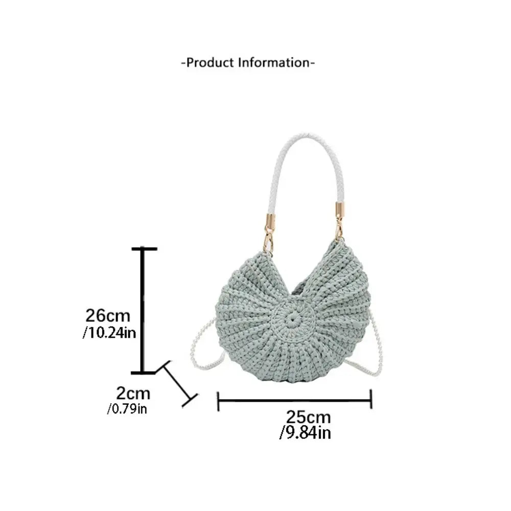 Shell Woven Weave Crochet Tote Bag