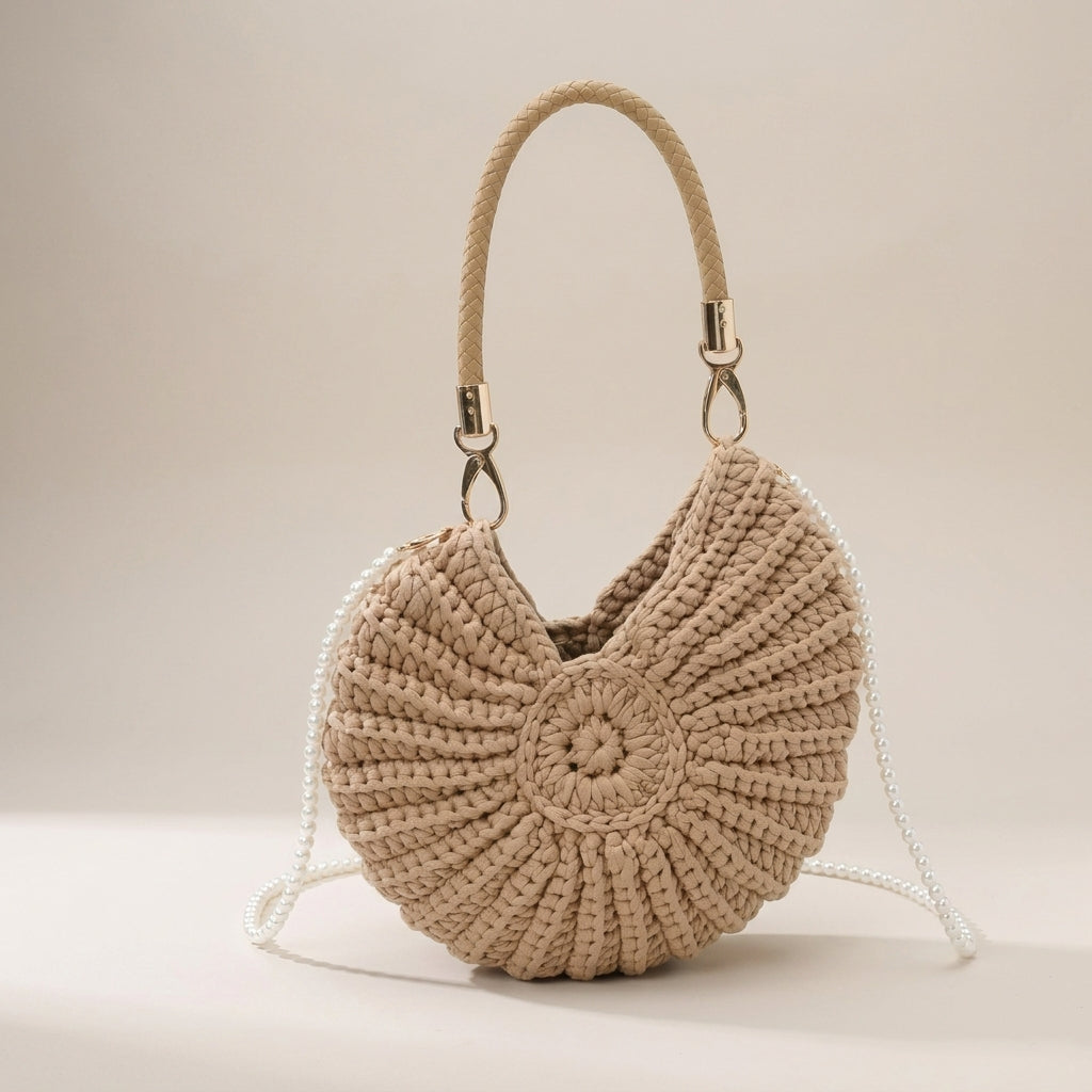 Shell Woven Weave Crochet Tote Bag