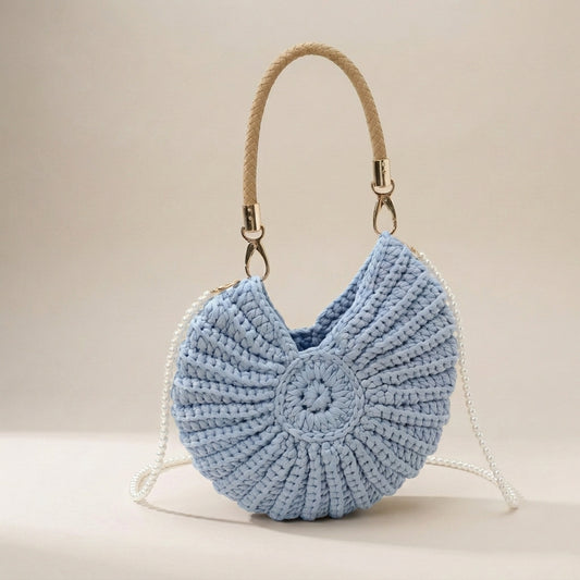 Shell Woven Weave Crochet Tote Bag
