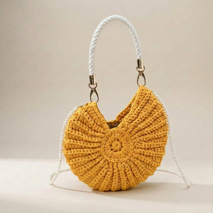 Shell Woven Weave Crochet Tote Bag