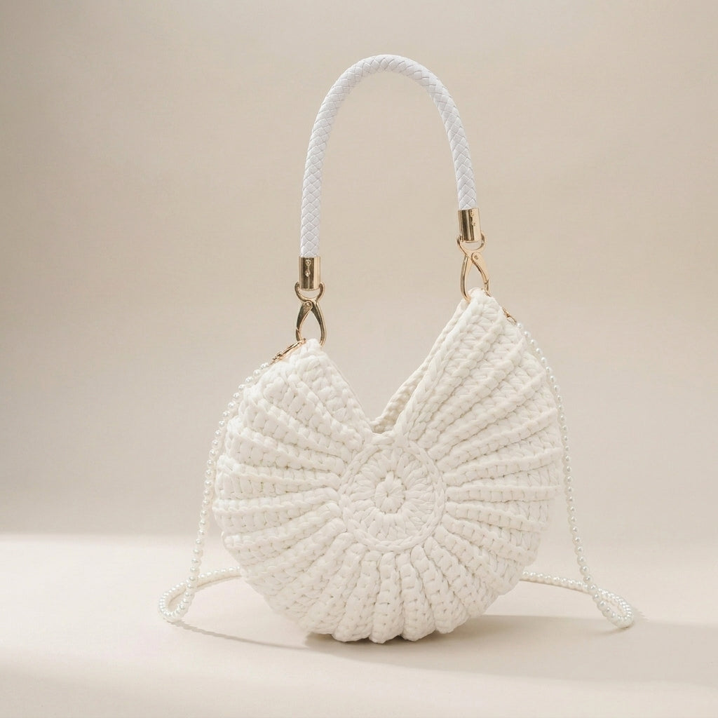 Shell Woven Weave Crochet Tote Bag